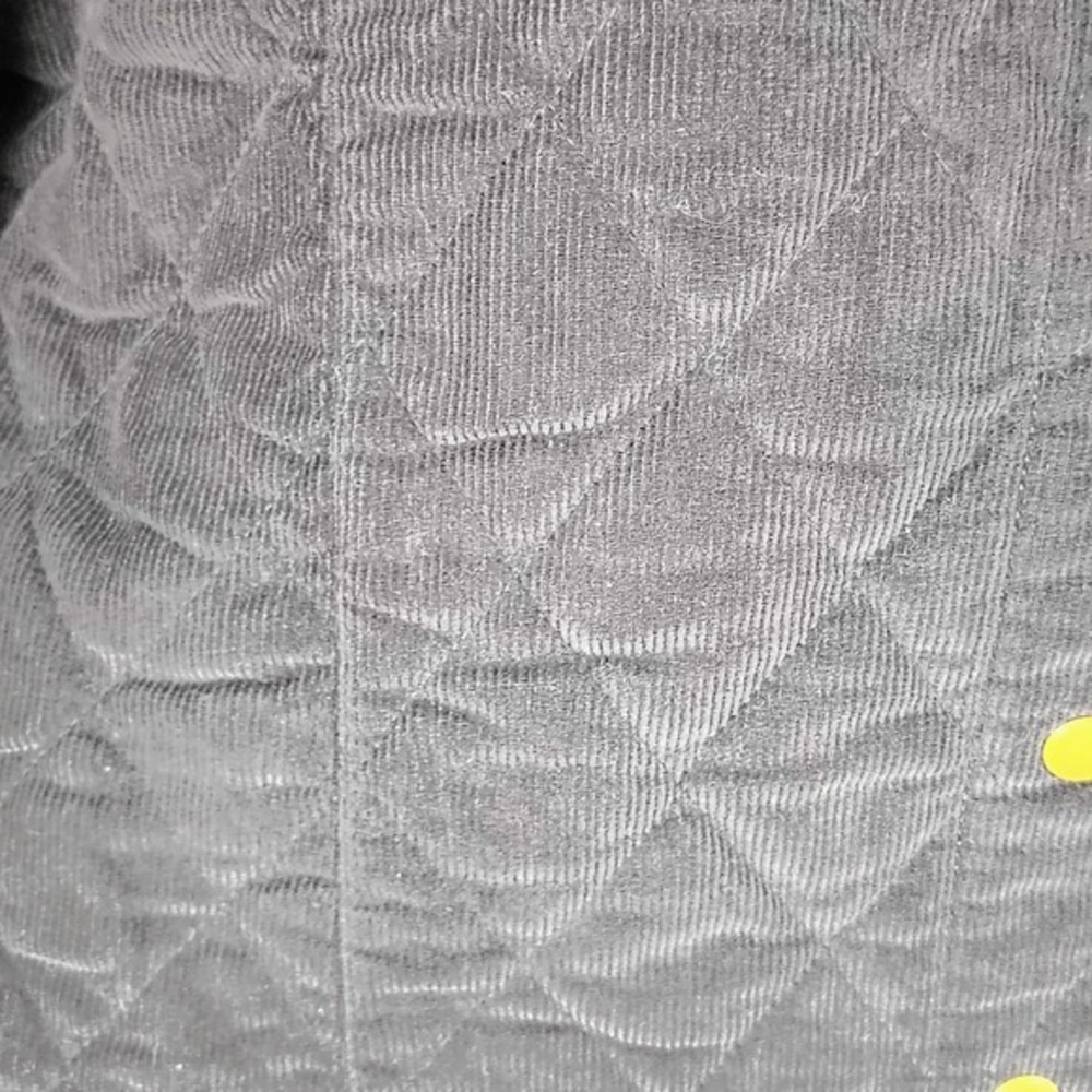 Kim Rogers Black Quilted Corduroy Jacket Plaid Lined Petite Large PL Snap Front - Picture 4 of 8